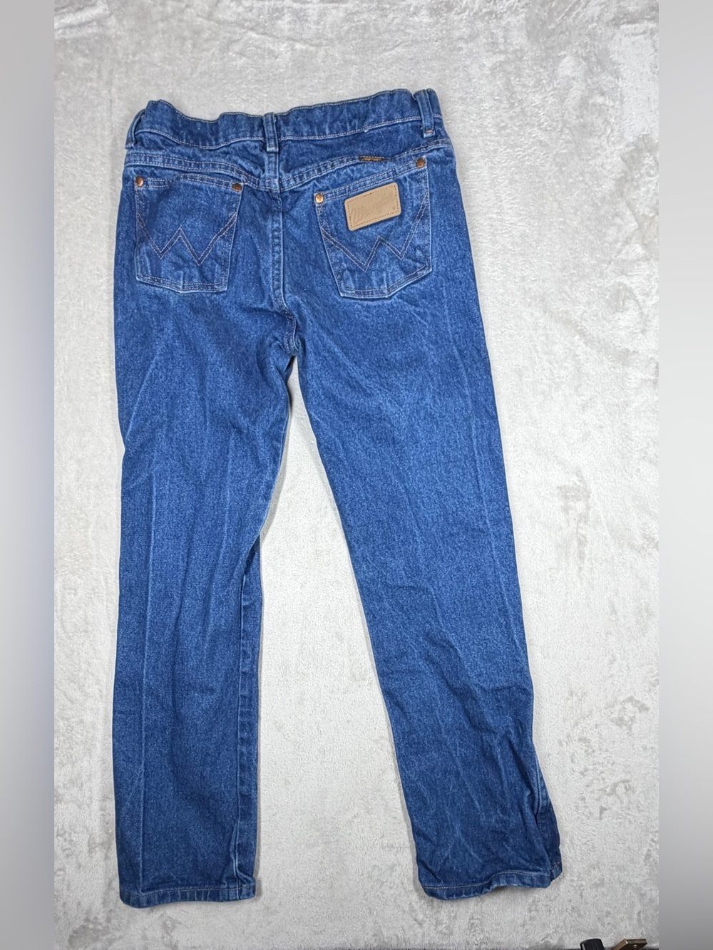 Wrangler Boys Cowboy Cut Heavyweight 100% Cotton Denim Blue Jeans Size 14 Husky